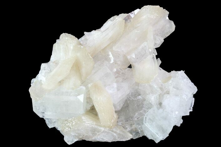 Zoned Apophyllite Crystals With Stilbite - India #92243